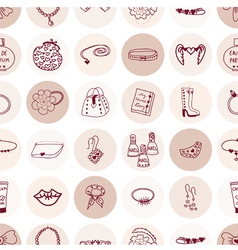 Seamless pattern pink accessories vector image