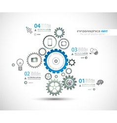 Infographic design template with gear chain vector image