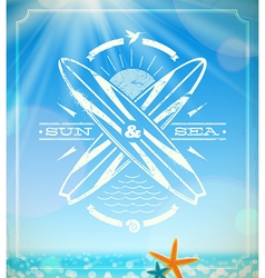 Surfing grunge vintage emblem vector image