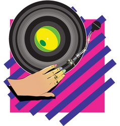 Female hand Dj vector image