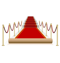Red carpet isolated on white background vector image