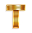 Letter metal gold ribbon - T vector image