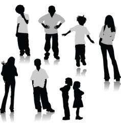 Children silhouettes vector image