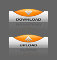 Download and upload buttons Download and upload buttons vector image