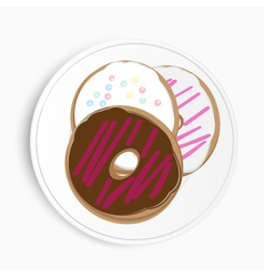 Serving of delicious doughnuts vector image