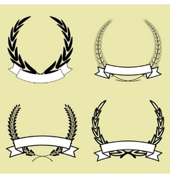 Laurel wreath with ribbon vector image