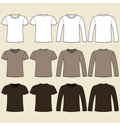 Long-sleeved T-shirt and T-shirt template vector image