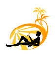 Young man on the beach vector image
