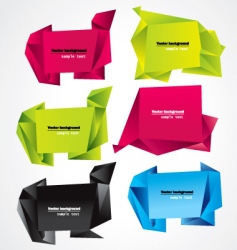 Vector set of origami banners vector image