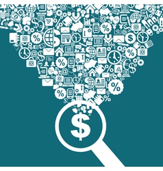 Business a magnifier Business a magnifier vector image