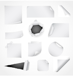 Set of white paper design elements vector image