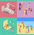 Isometric fashion show photographer model Isometric fashion show photographer model vector image