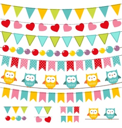 Bunting and garland set vector image
