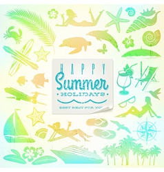 Rest vacation and travel set vector image