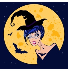 Halloween witch vector image