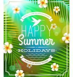 Summer holidays lettering emblem vector image