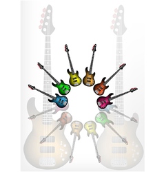 Various Color of Electric Guitars vector image