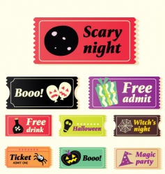 Retro Halloween tickets vector image