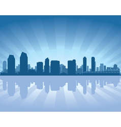 San diego skyline vector image