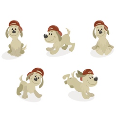 Cartoon dog mascot set vector image