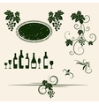 Grape vines element set vector image
