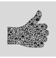 Hand the house2 vector image