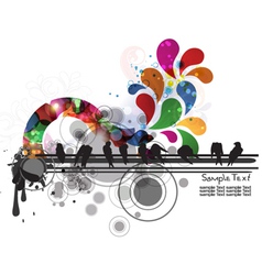 Colorful with birds Colorful with birds vector image