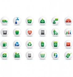 Eco white buttons vector image