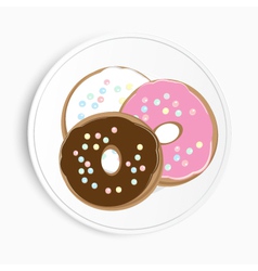 Serving of delicious doughnuts vector image