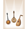 Musical Instrument Strings on Brown Stage vector image