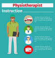 Medical equipment instruction for physiotherapist Medical equipment instruction for physiotherapist vector image