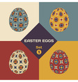 Set of 4 geometrical patterned eggs vector image