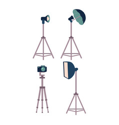 Professional photo studio equipment set - camera vector image