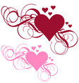 Heart with ornamental swirls vector image