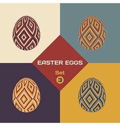 Set of 4 geometrical patterned eggs vector image