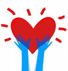 Heart in hands vector image