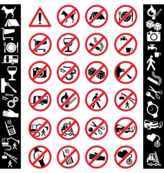 Icons safety vector image