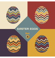 Set of 4 geometrical patterned eggs vector image