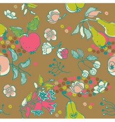 Fruit garden seamless pattern vector image