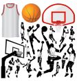Basketball and equipments vector image