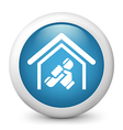 Blue glossy icon vector image