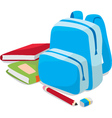 School backpack and book vector image