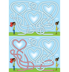 Love maze Love maze vector image