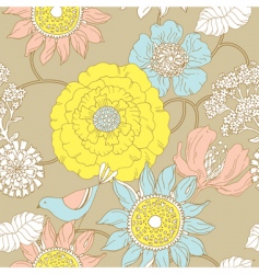 Floral garden pattern vector image