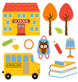 School icons set vector image