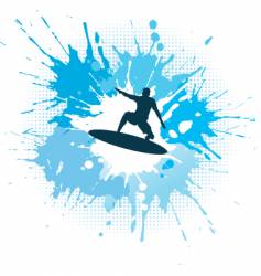 Surfing grunge vector image