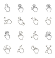 Touch Gestures Icons outline on white background vector image