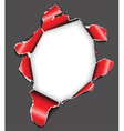 Hole in the sheet of paper vector image