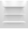 Empty white shelves vector image