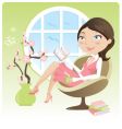 Spring reading vector image